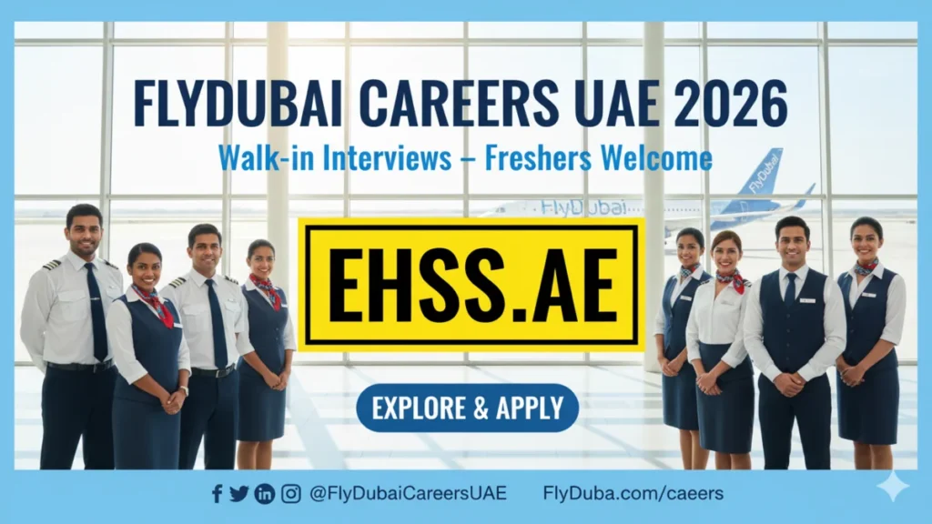 FlyDubai Careers UAE 2026: Walk-in Interviews – Freshers Welcome FlyDubai Crew Dubai Sunset "FlyDubai Careers UAE 2026 – Cabin Crew Team at Open Day Event"