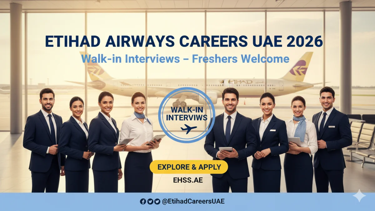 Etihad Airways Careers UAE 2026: Walk-in Interviews – Freshers Welcome