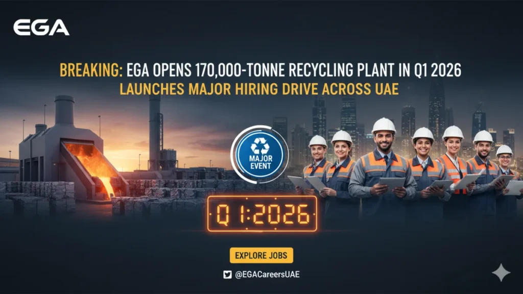 EGA Opens 170000-Tonne Recycling Plant in UAE 2026 | 600 Jobs Available