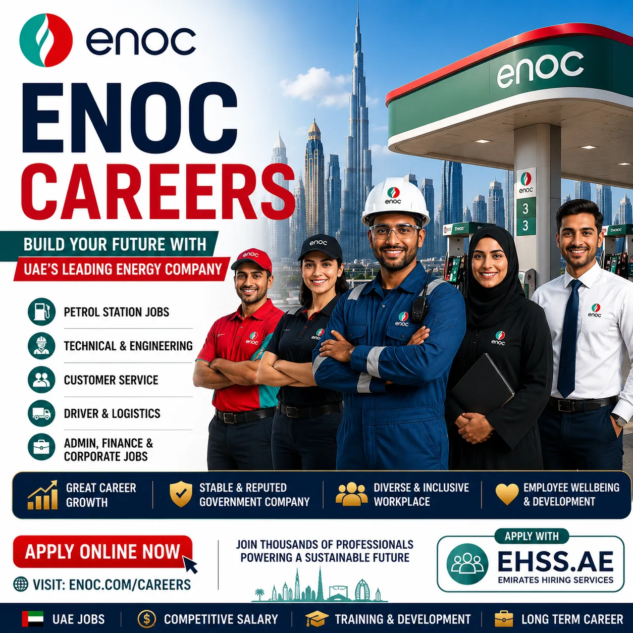 ENOC Careers UAE 2026: Dubai Oil & Gas Jobs, Petrol Station Jobs, Salary, Freshers & Apply Online