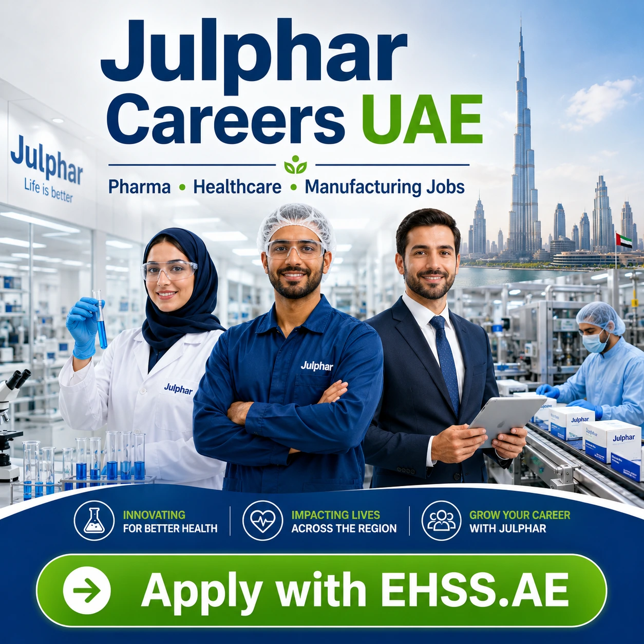 Julphar Careers UAE 2026: Latest Pharma, Production, QA, Medical & Business Jobs in RAK & Dubai