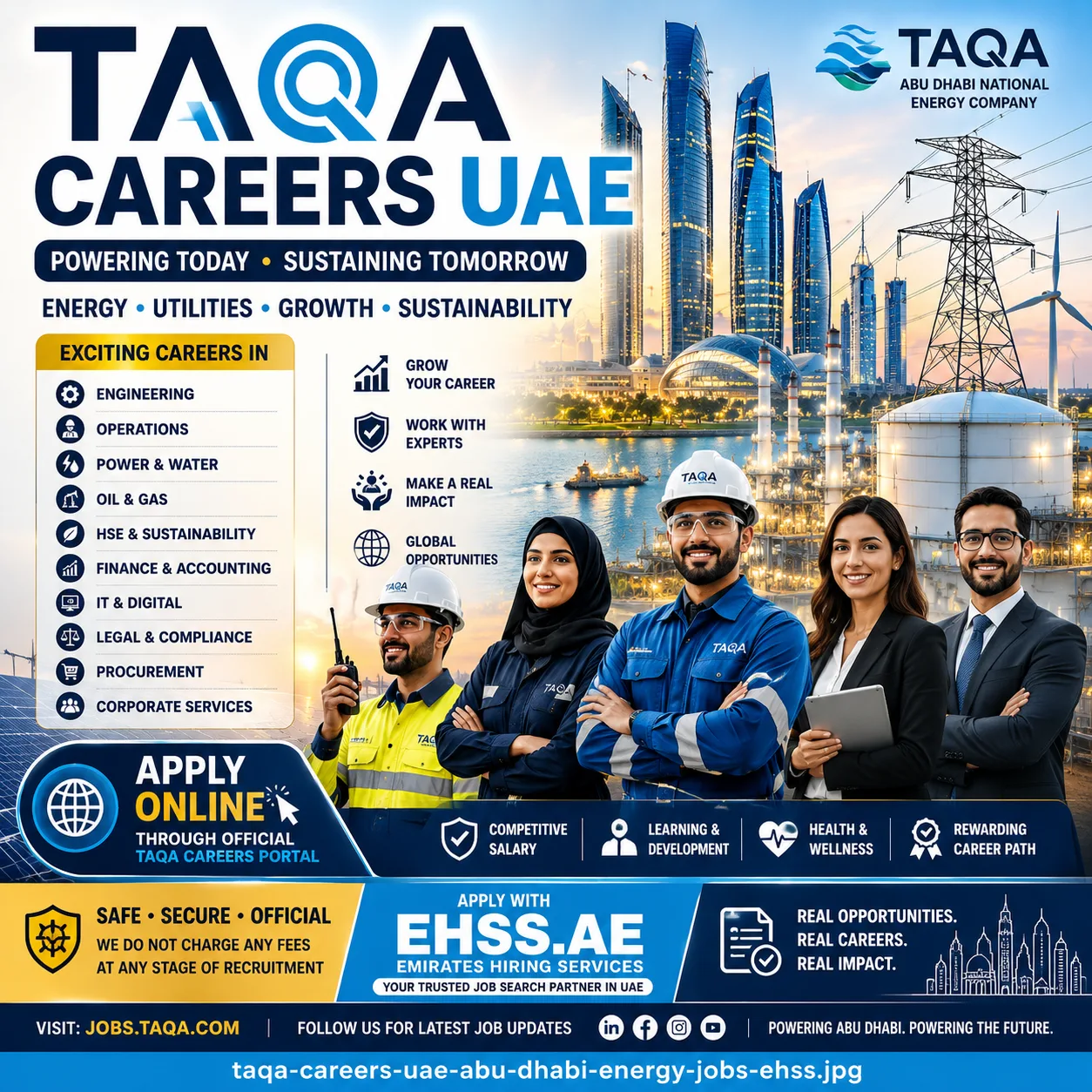 TAQA Careers UAE 2026: Abu Dhabi Energy, Utilities, Engineering & Corporate Jobs