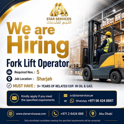 Forklift Operator Job at Star Services June 2026