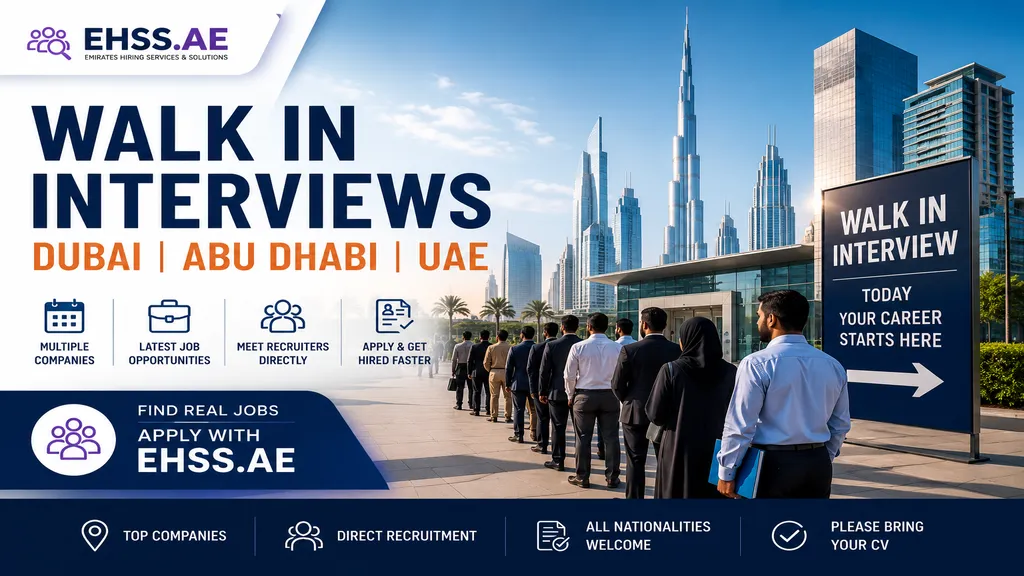 Walk in Interviews in UAE Today (July 2026): Dubai, Abu Dhabi, Sharjah & Al Ain Jobs
