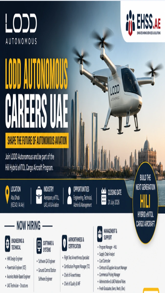 LODD Autonomous Careers UAE: Latest Abu Dhabi eVTOL, UAS, Aerospace & AI Aviation Jobs